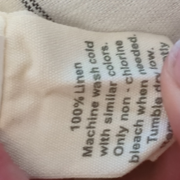 Two matching Arhaus decorative pillows in 100% linen stripe - Picture 5 of 5